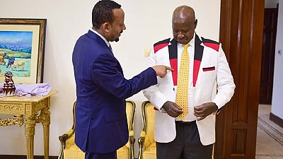 RÃ©sultat de recherche d'images pour "Museveni shows off gifts received from Ethiopia PM"