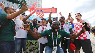 [Photos] Colourful Nigerian, Croatian fans light up Kaliningrand ahead of Group D clash