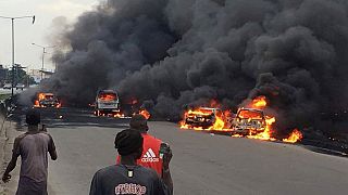 Nigerian oil tanker fire kills nine in commercial capital Lagos