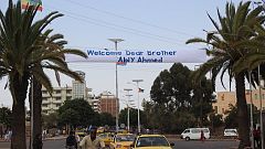 Eritrea lines up Asmara streets with Ethiopian flags to welcome Abiy