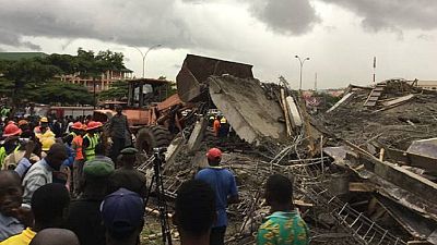 Nigeria acting president visits site of collapsed storey building in Abuja