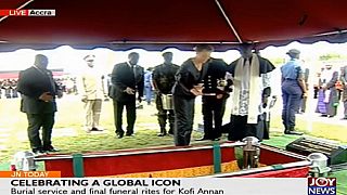Live: Kofi Annan gets military burial after 'glowing' memorial event