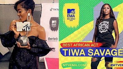 Nigeria's Tiwa Savage dedicates MTV EMA award to 'girls with dreams'