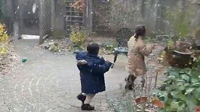 Eritrean kids enjoy first snow in Canada, PM Trudeau reacts