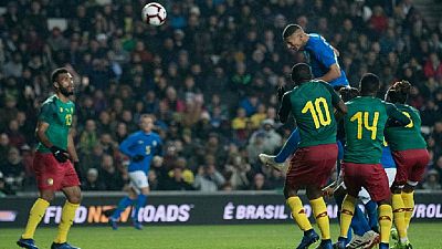 Brazil beat Cameroon by lone goal, Neymar limps off