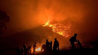 Wild fire sweeps Cape Town's Lion's Head mountain