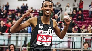 Ethiopia's Yomif Kejelcha breaks world indoor mile record