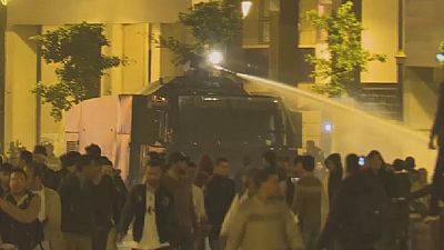 Moroccan police disperse protesting teachers with water cannons