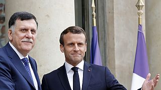 Macron meets with Libyan leader Fayez Al-Sarraj in Paris