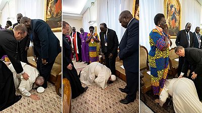 Pope kissing our feet, a blessing or curse if … - South Sudan president