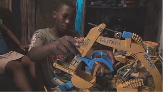 Cameroon's amateur engineer builds miniature bulldozers from recycled materials