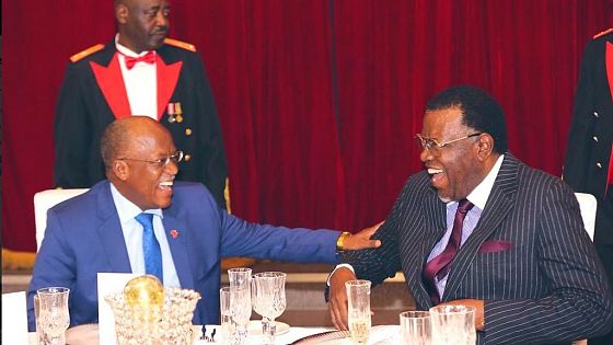 Image result for president magufuli with Namibian president