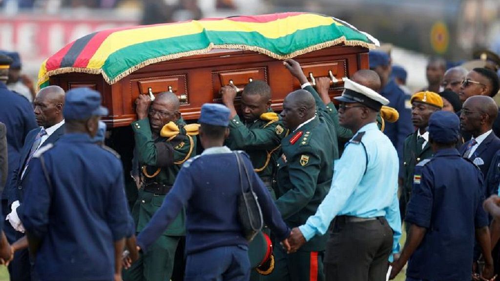 Dozens of mourners injured after stampede at stadium marred first day of Mugabe’s lying in state ceremony