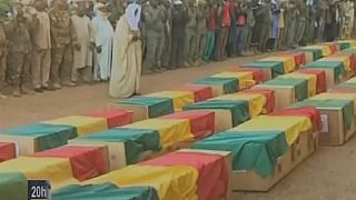 Mali holds funeral service for 30 slain soldiers