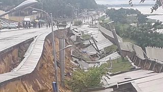 Brazzaville : effondrement d'une partie de la corniche surplombant le fleuve Congo