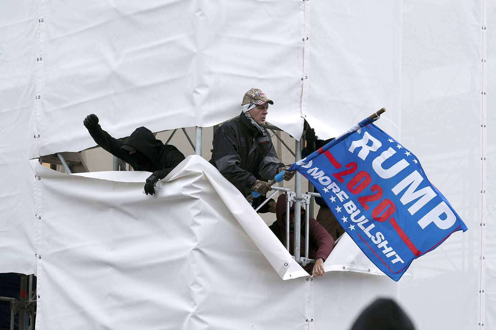 Trump supporters are seen outside the Capitol in Washington, USA. January 6, 2021