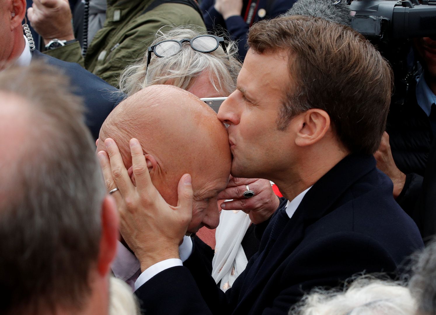 Macron after casting his ballot during the European elections