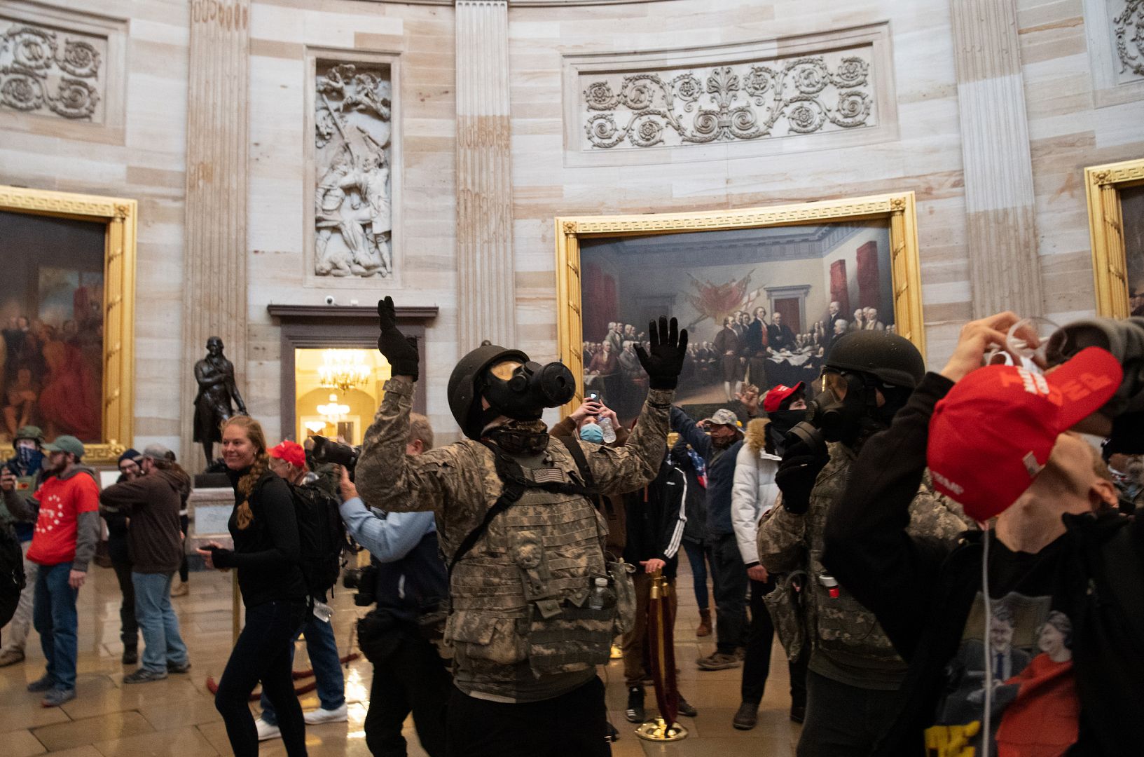 Supporters of US President Donald Trump enter the US Capitol in Washington, USA. January 6, 2021