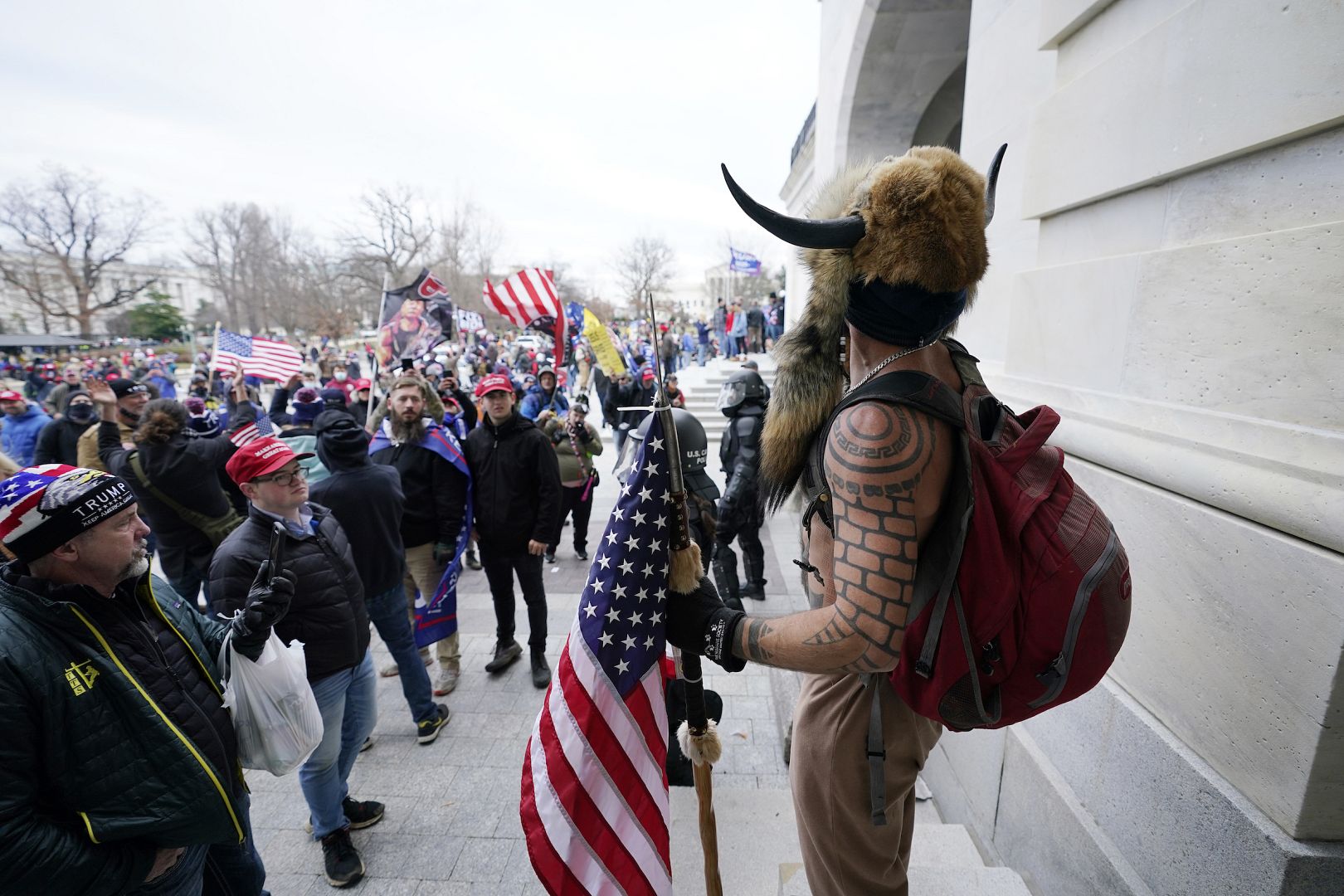 Trump supporters gather outside the Capitol in Washington, USA. January 6, 2021