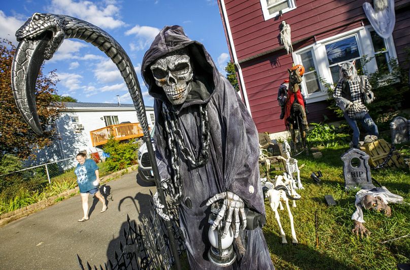 ABD'nin Connecticut eyaletine bağlı Wallingford kentinde Halloween dekorasyonu