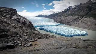 Un iceberg se détache du glacier Grey au Chili