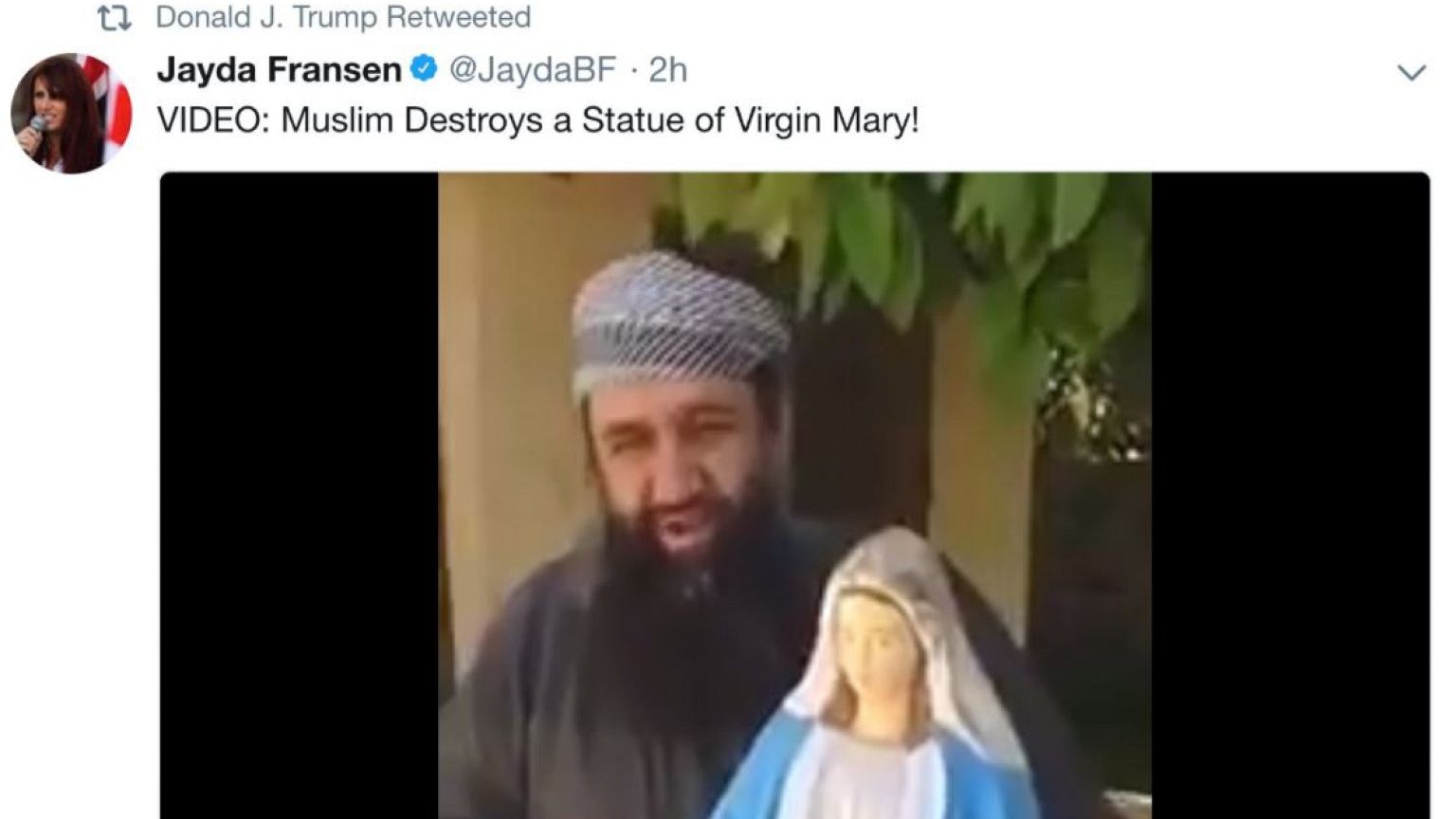 One of the Tweets shared by Donald Trump