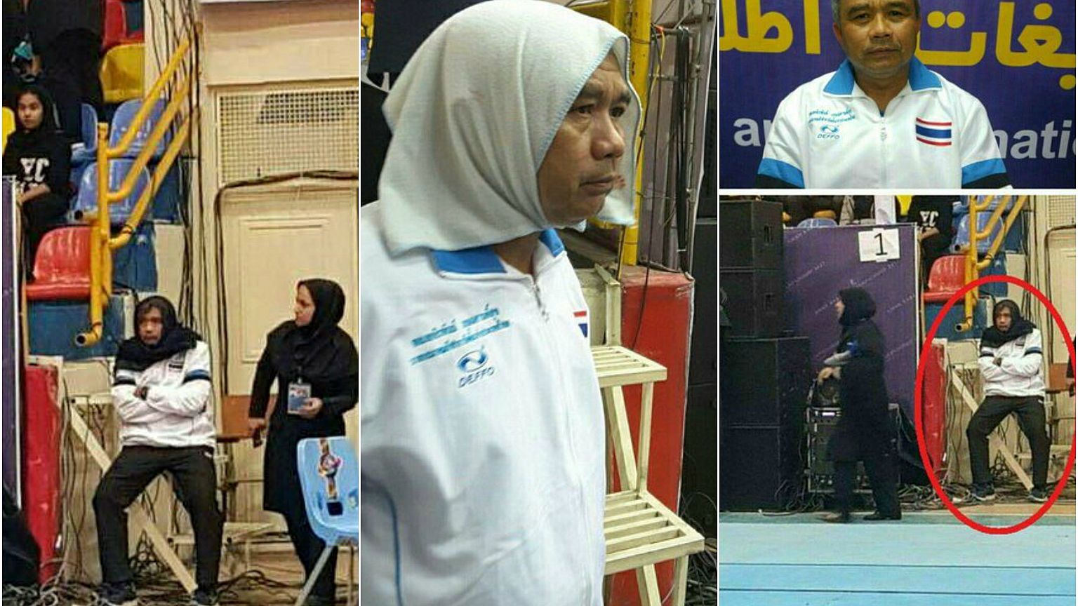 Un entrenador se disfraza de mujer en Irán para seguir a su equipo