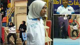 Un entrenador se disfraza de mujer en Irán para seguir a su equipo