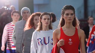 Στιγμή από την παρουσίαση της Ολυμπιακής ενδυμασίας της Ρωσίας