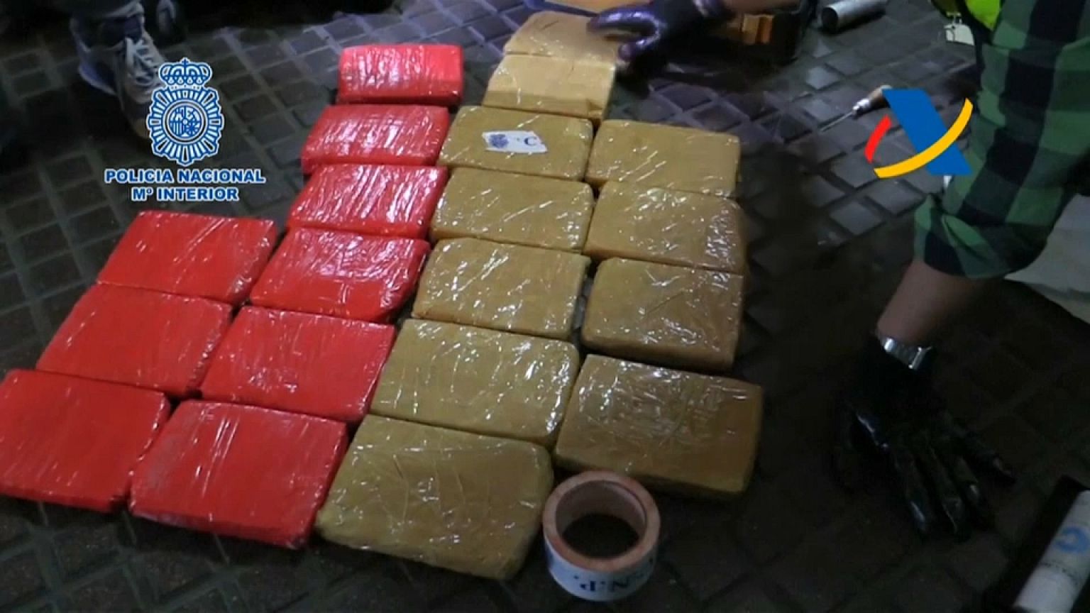 Heroin hidden in cement bags