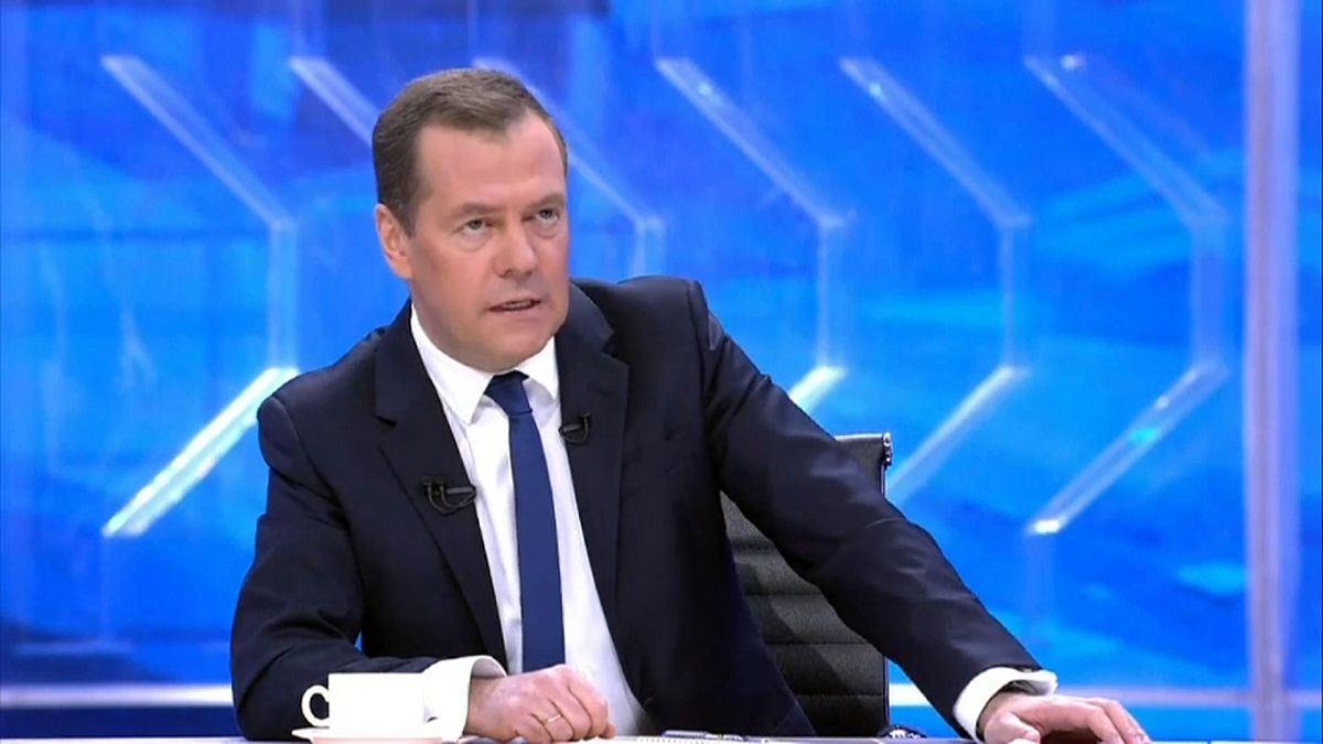 Russian Prime Minister Dmitry Medvedev during a TV interview on Nov. 30.