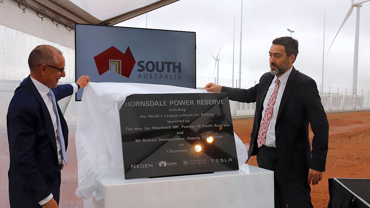 South Australia unveils plaque marking world's largest lithium-ion battery