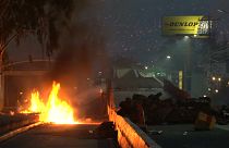 Brennende Reifen in Tegucigalpa