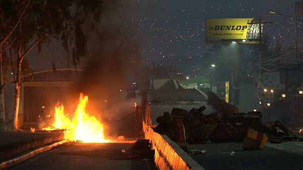 Brennende Reifen in Tegucigalpa Brennende Reifen in Tegucigalpa