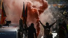 Taxi drivers protest in Madrid 