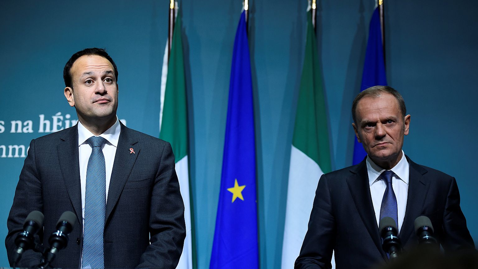 Irish Taoisaech Leo Varadkar and European Council President Donald Tusk