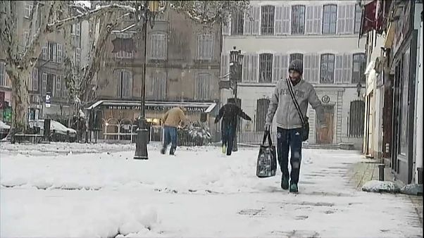 Winterwetter im Süden Europas.