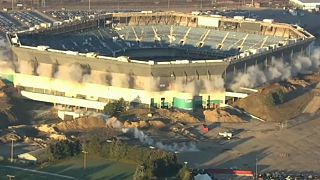 Michigan stadium withstands demolition blast