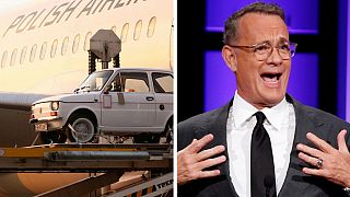 Tom Hanks receives iconic "toddler" car from Polish fans