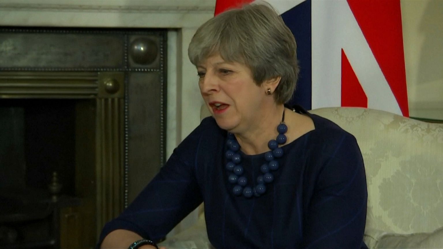 Theresa May en su encuentro con Mariano Rajoy