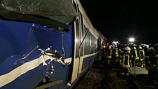 Almanya'da yolcu ve yük treni çarpıştı