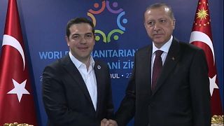 Tsipras y Erdogan durante una reunión en Estambul en 2016