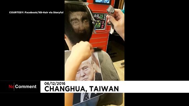 "Hair tattoo" de Donald Trump en Taiwán "Hair tattoo" de Donald Trump en Taiwán