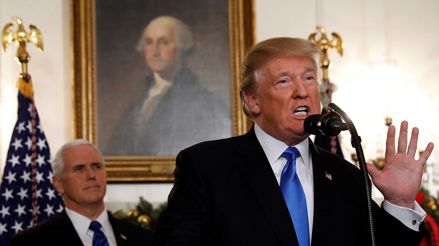 Trump bei seiner Ankündigung im Weißen Haus