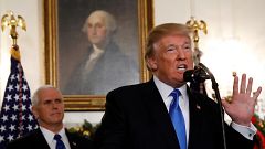 Trump bei seiner Ankündigung im Weißen Haus