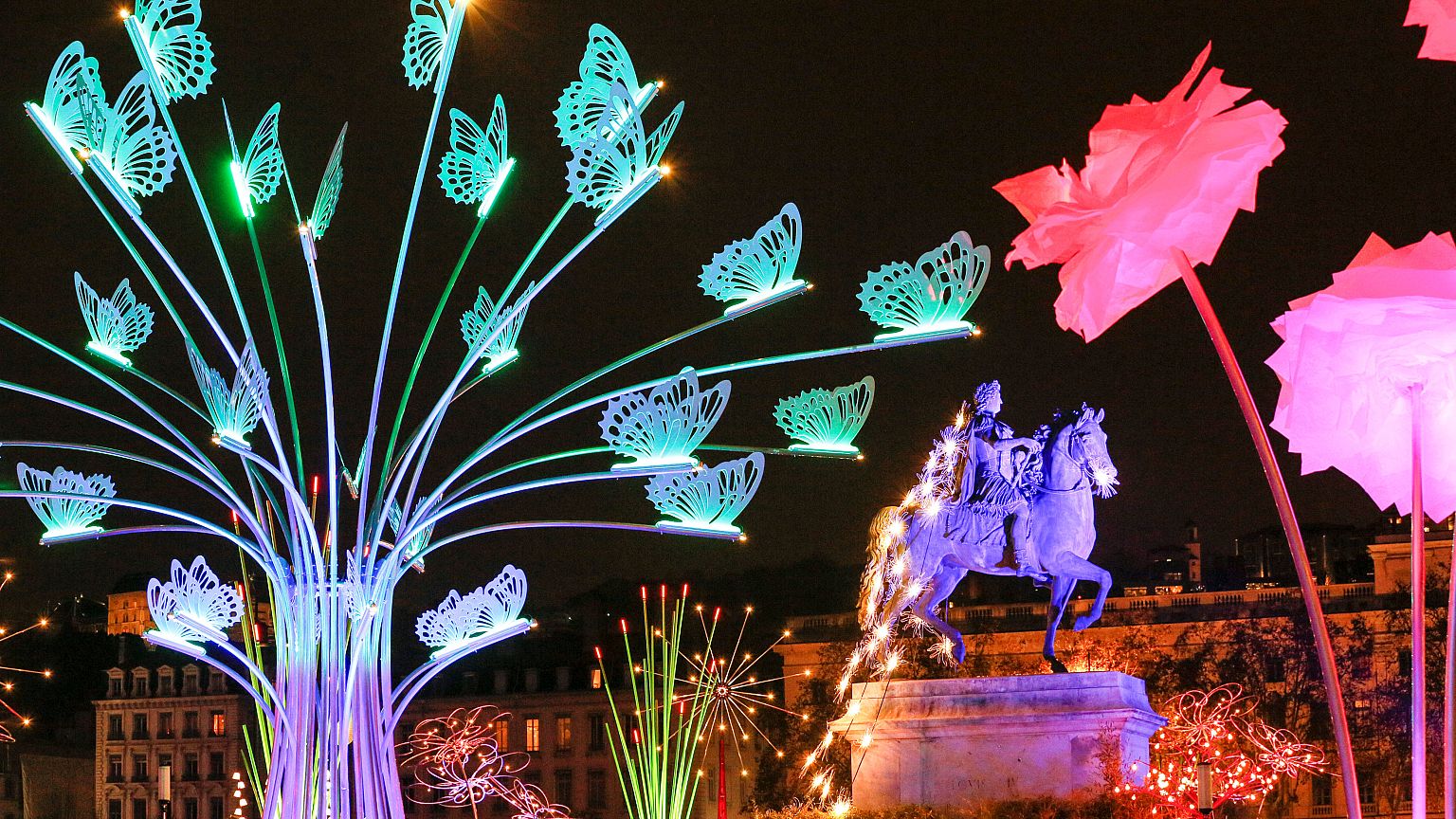 "Promenons-nous" installation by artist Tilt in Lyon, France