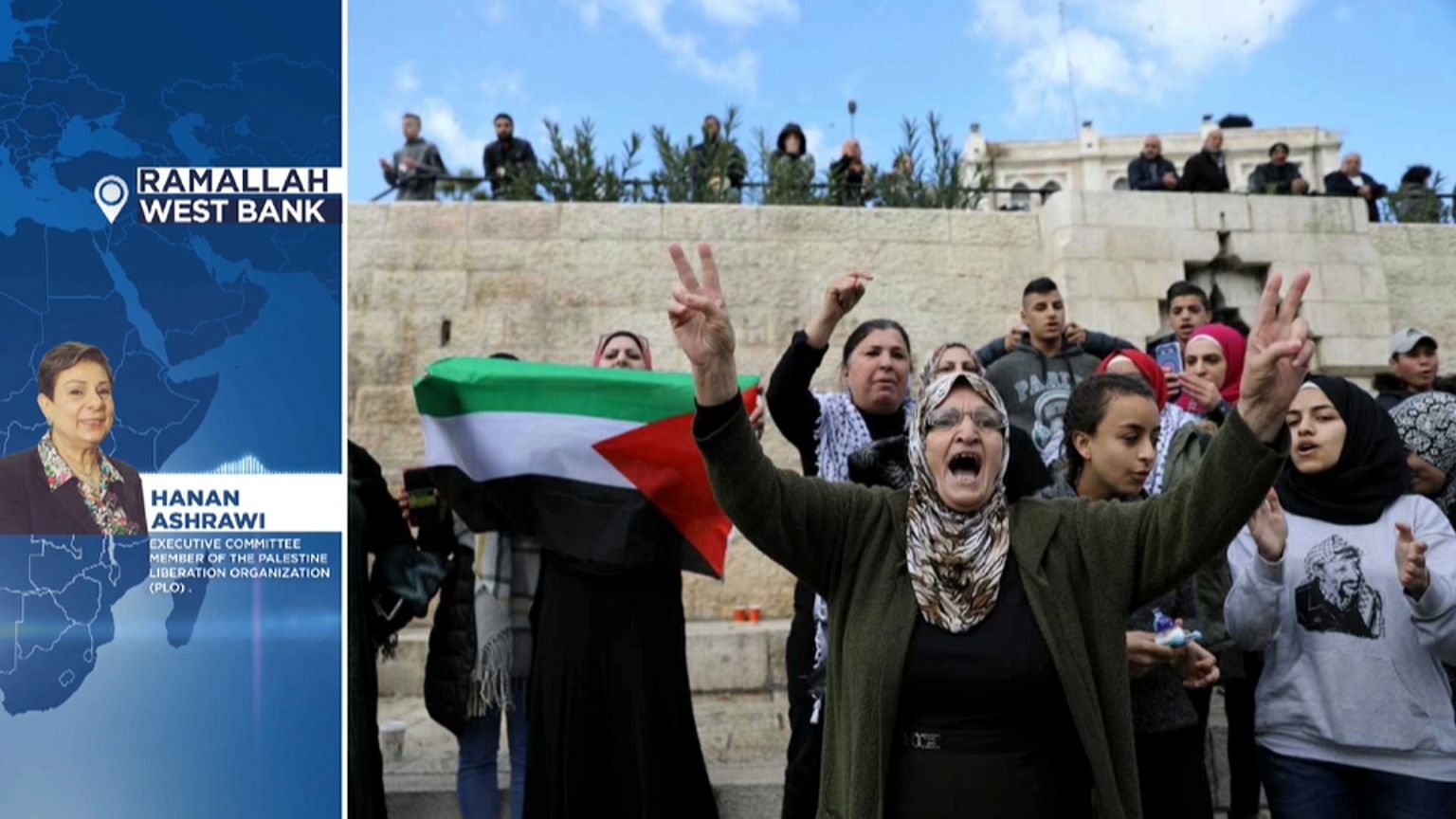السيدة حنان عشراوي عضو منظمة التحرير الفلسطينية