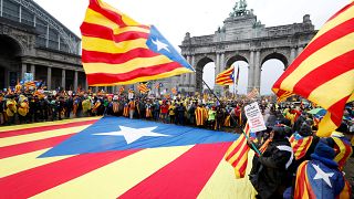 Catalan separatists march in Brussels