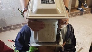 Firefighters free man from microwave 