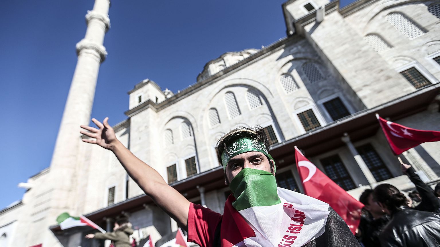 İstanbul Fatih Camii'nde Kudüs protestosu